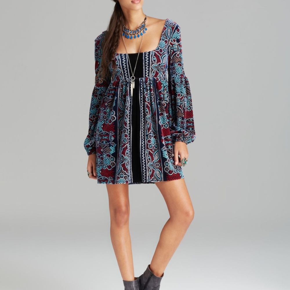 Free People velvet baby doll dress